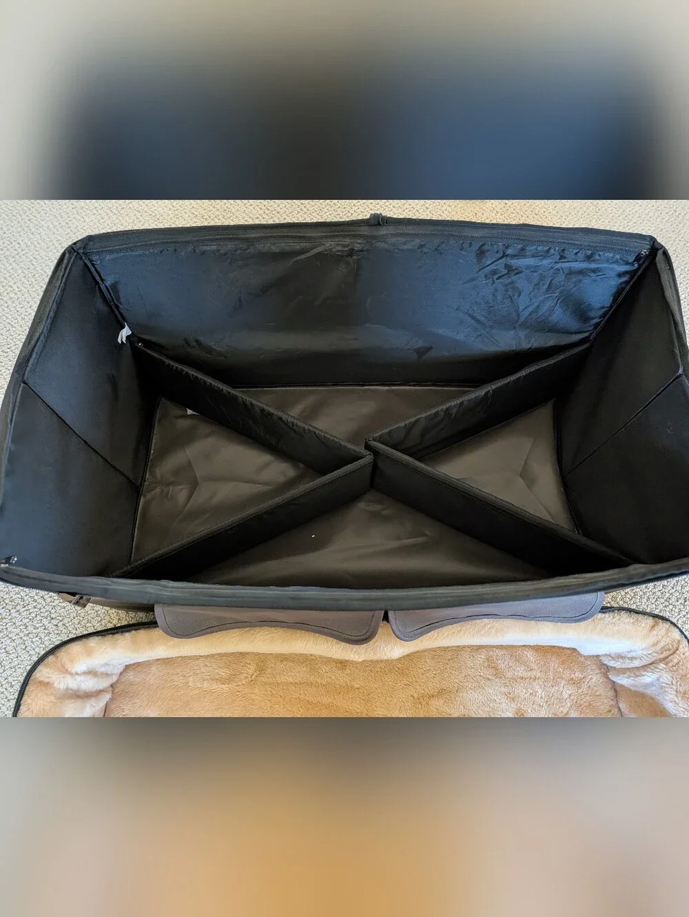 Petfit Plush Tan Lined Pet Bed with Gray Exterior